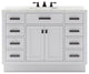 Hartford 48" Single Sink Marble Countertop Bath Vanity, White, Vanity Only