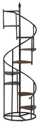 8-Shelf Staircase Bookcase, Black and Rustic Brown