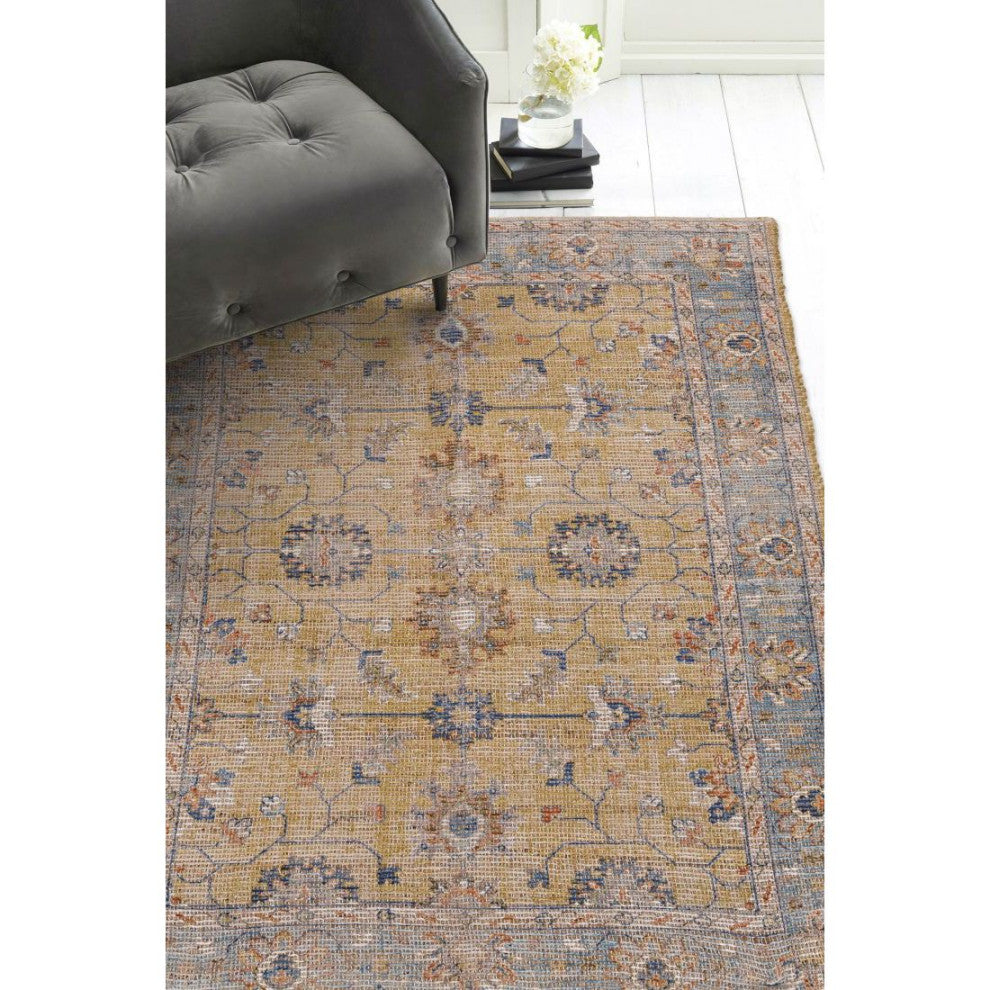 KAS Morris 2231 Gold/Lt Blue Karissa Area Rug, 8' 6"x11"6"