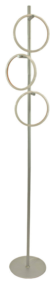 Brightech Saturn LED Floor Lamp With Three Circle LED Light Rings, Silver
