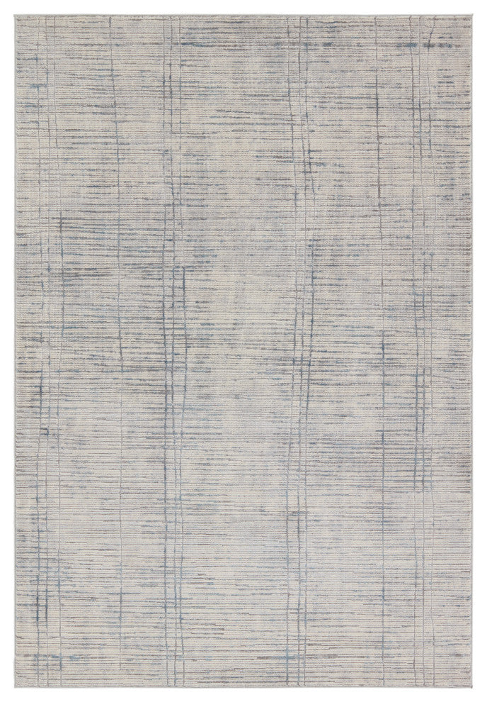 Paolini Striped Cream/ Blue Area Rug 5'3"X8'