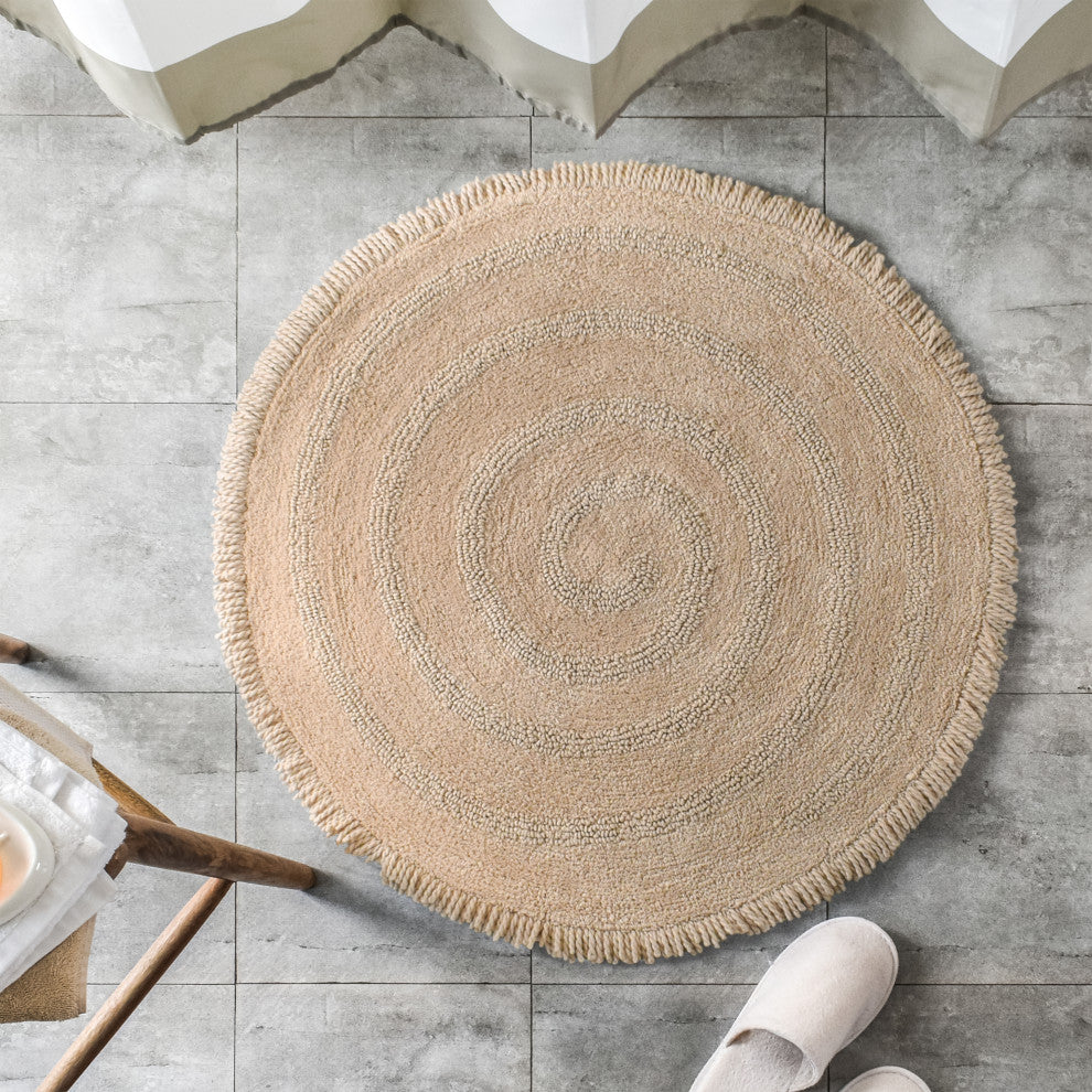 Hartley Machine Tufted Bath Mat, Beige, 30"x30"