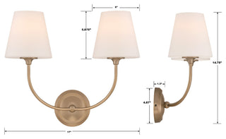 Sylvan 2-Light Wall Mount, Vibrant Gold