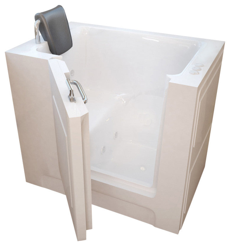 MediTub Walk-In 27 x 39 Right Drain White Whirlpool Jetted Walk-In Bathtub