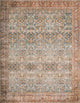Ocean, Rust Printed Polyester Layla Area Rug by Loloi II, 7'-6"x9'-6"