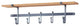 Handcrafted 36" Coat Rack with Solid Hard Wood Shelf & 5 Hooks Hammered Steel