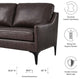 Corland Leather Loveseat, Brown