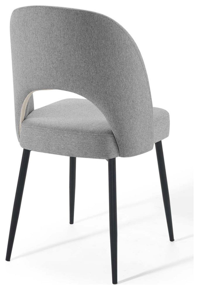Rouse Dining Side Chair Upholstered Fabric Set of 2-Black Light Gray