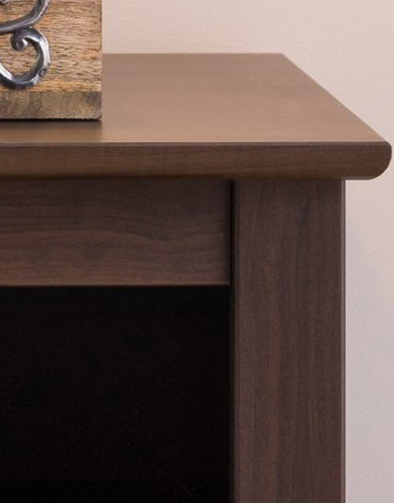 Elegance 2 Drawer Nightstand With Open Shelf, Espresso, Tall