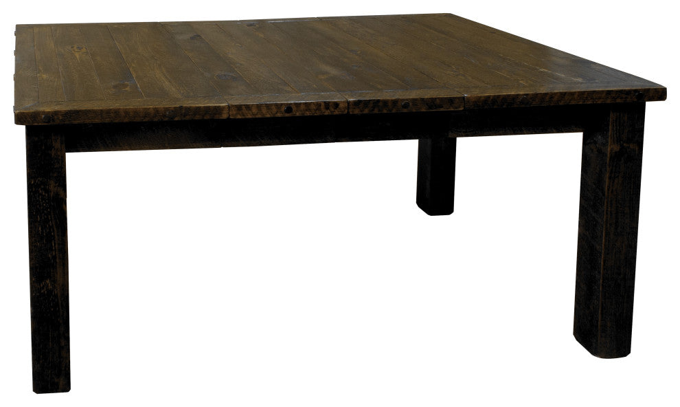 Barnwood Style Timber Peg Extension Table, Driftwood, 3-Leaf 42" X 84"