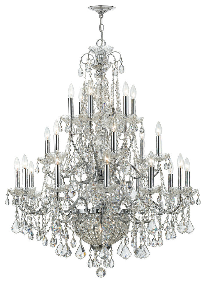 Crystorama 3229-CH-CL-MWP, 26 Light Chandelier, Polished Chrome