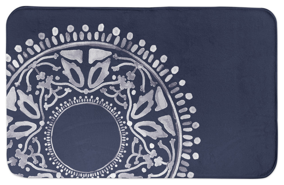 Navy Boho Circle 21x34 Bath Mat