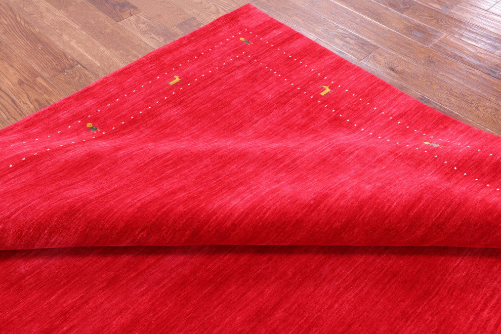 8' Square Persian Gabbeh Hand Knotted Wool Rug - Q15026