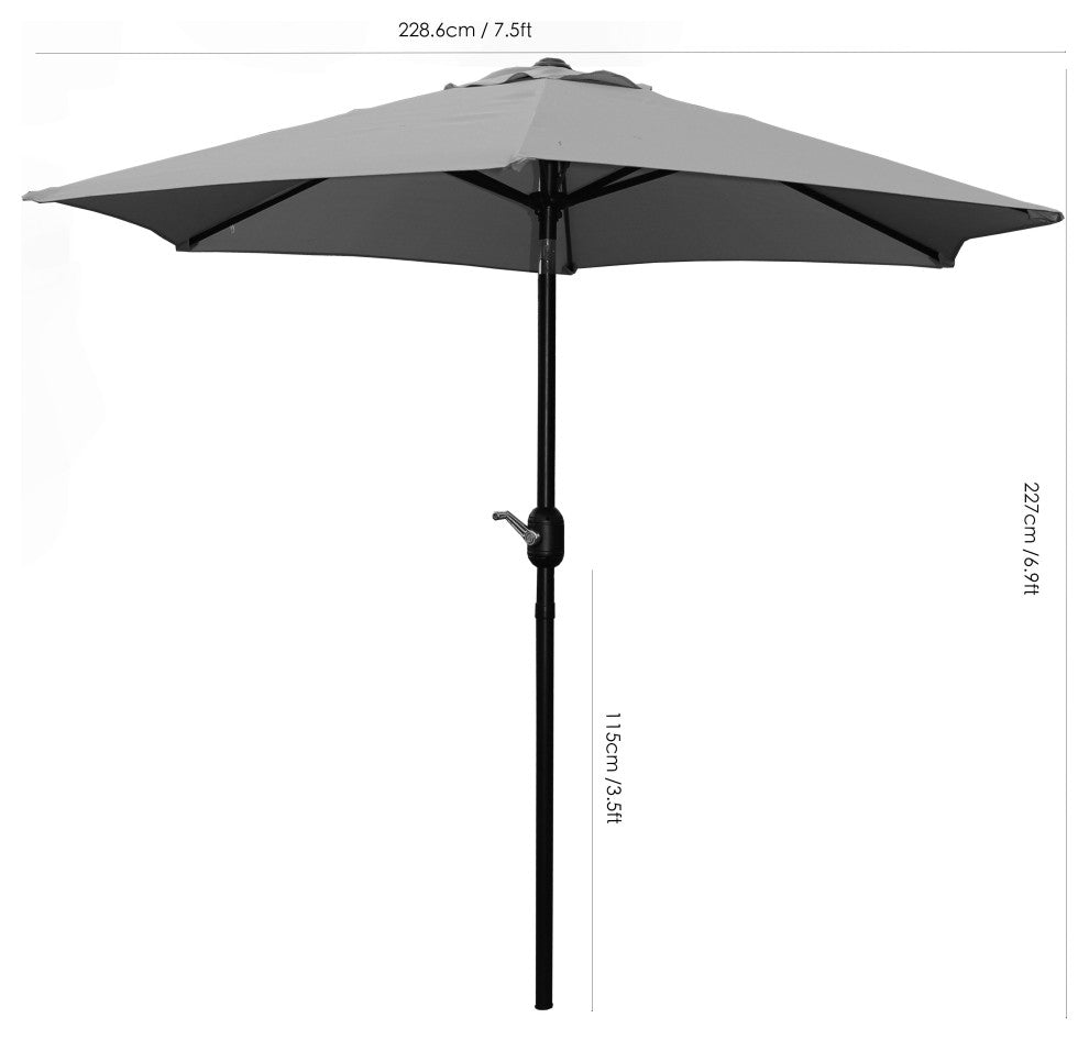 Davee Furniture 7.5 Ft Orange Market/Patio Umbrella with Tilt and Crank, Red