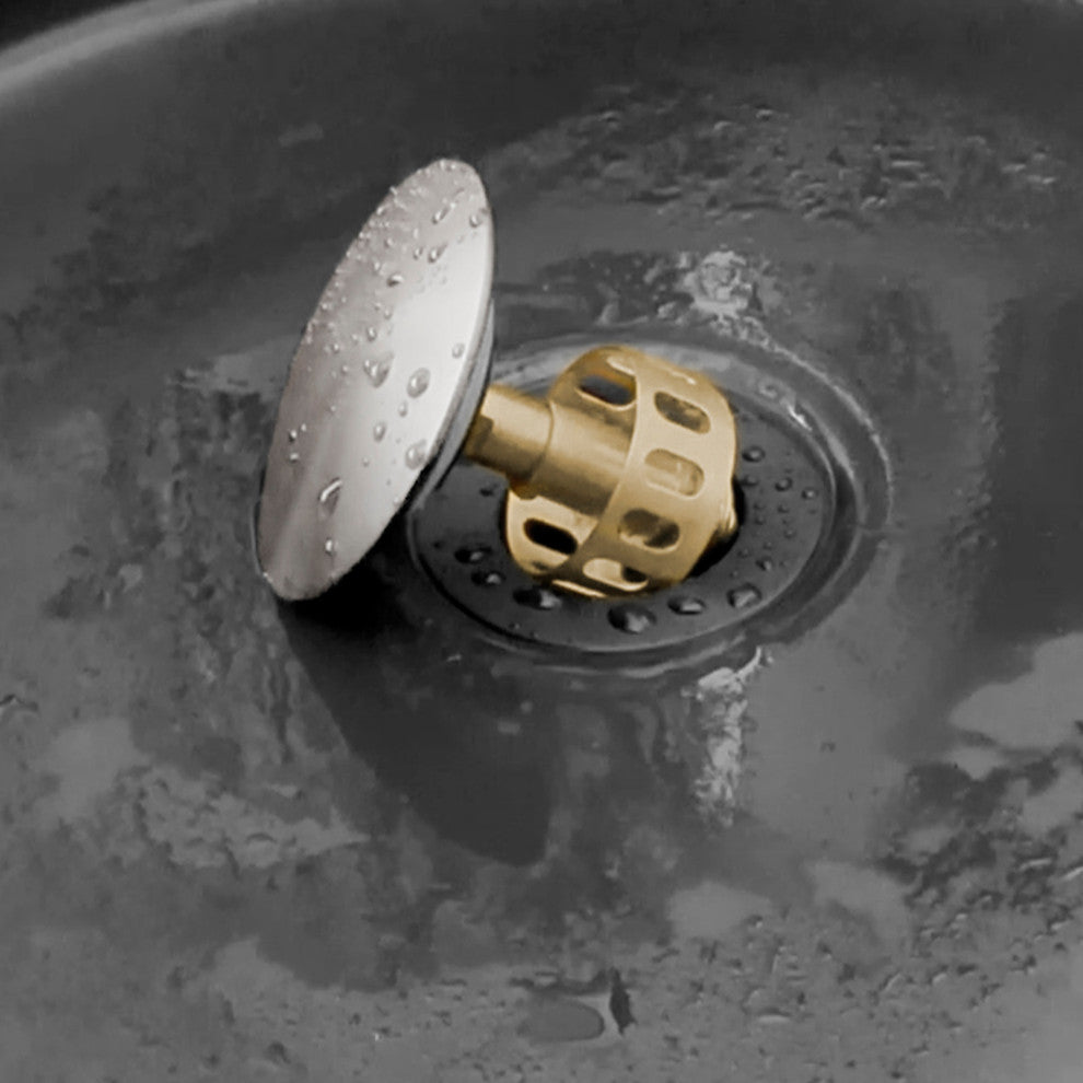 STYLISH Brushed Nickel Pop-Up Bathroom Sink Drain without Overflow