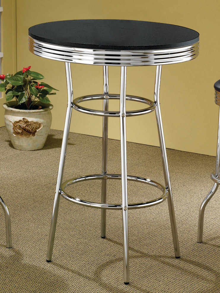 30" Round Bar Table, Black