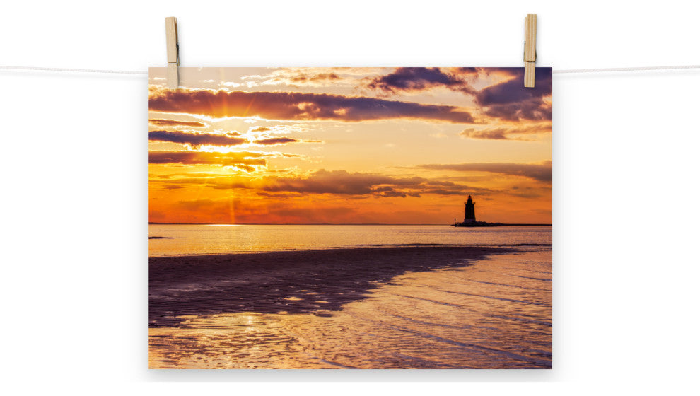 Cape Henlopen Sunset Landscape Photo, Unframed Coastal Wall Art Paper Prints, 12" X 16"