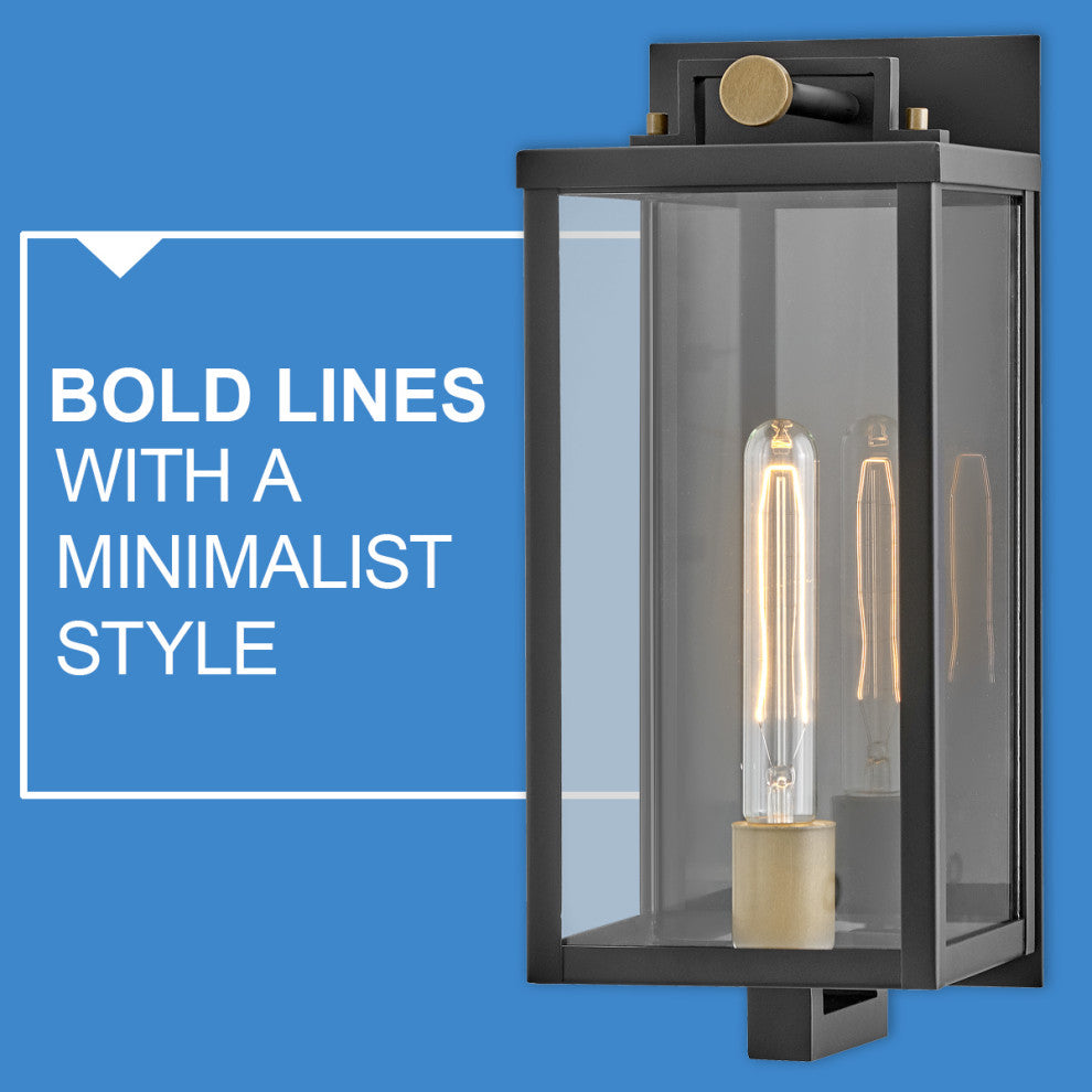Hinkley Catalina Medium Wall Mount Lantern, Black