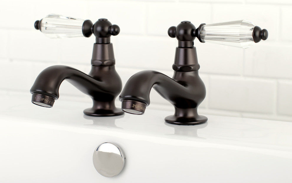 Kingston Brass Basin Faucet With Cross Handle, Oil Rubbed Bronze