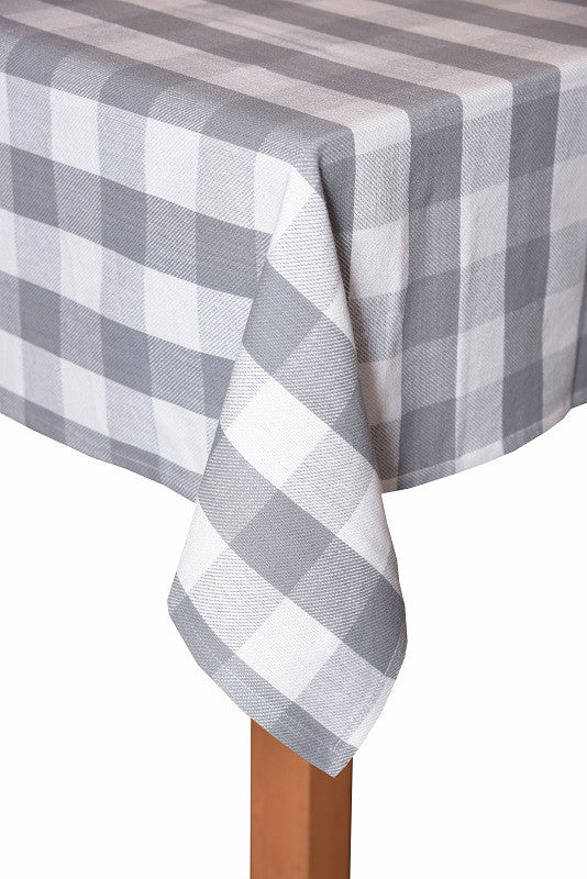 Farm Check 100% Cotton Table Cloth, Grey, 52x70