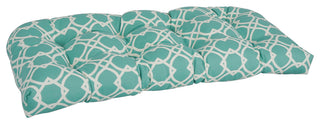 42"X19" U-Shaped Patterned Polyester Tufted Settee/Bench Cushion, Elipse Pool