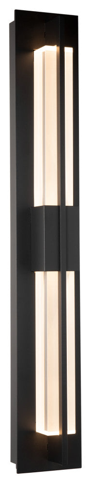 Double Axis LED Outdoor Sconce, Coastal Black Finish, Clear Glass