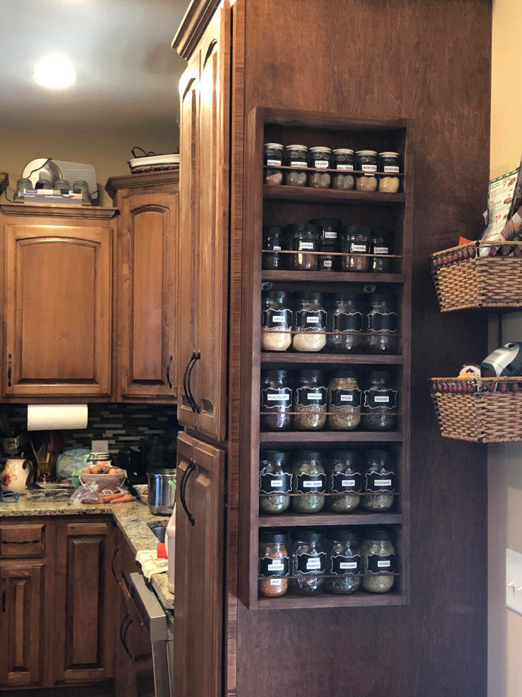 Meadow Primed Gray On the Wall Spice Rack 42"h x 11"w x 4.5"d