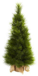 3' Christmas Tree With Burlap Bag and Clear Lights, Green