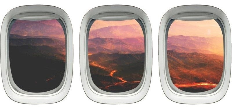 Lava Wall Decor Volcano Sticker Airplane Window Aviation Decals