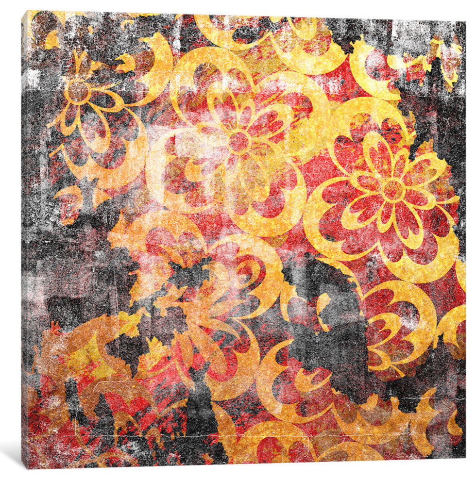 "Flourished Floral Torn" by 5by5collective, 18x18x1.5