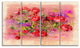 Roses Pastel Chalk Illustration, Floral Art Canvas Print, 48"x28", 4 Panels