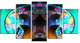 Blue Capsule in Plasma, Contemporary Canvas Art Print, 60"x32", 5 Panels