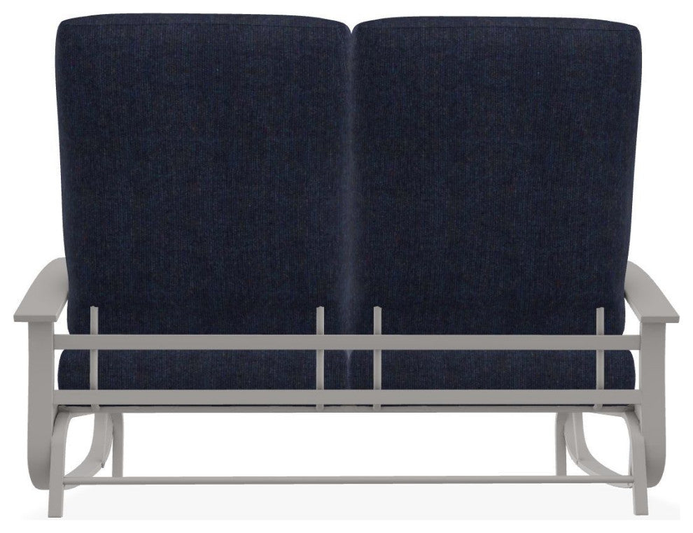 Belle Isle Cushion Deep Seating 2-Seat Glider, Indigo/Warm Gray