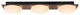 Farmhouse 3-Light Walnut Grain LED Rectangle Semi Flush Mount With Shade
