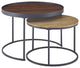 Pamela 30" Two-Tone Nesting Coffee Tables - Dark Walnut/English Oak