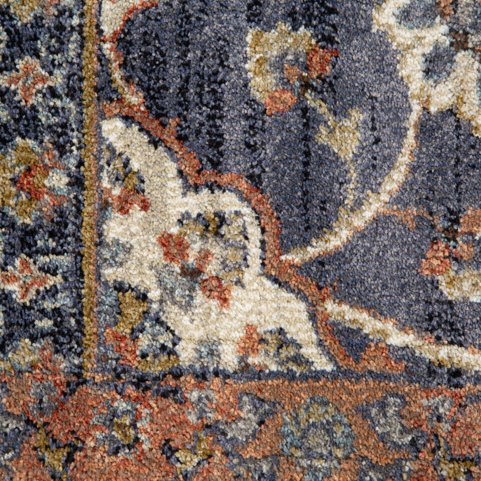 Jordan Bea Power-Loomed Polypropylene Area Rug, Navy Blue, 6'7"x9'