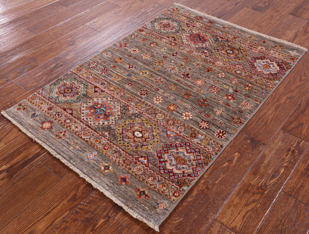 Khorjin Super Kazak Handmade Rug 2' 10" X 4' 4" Q9860