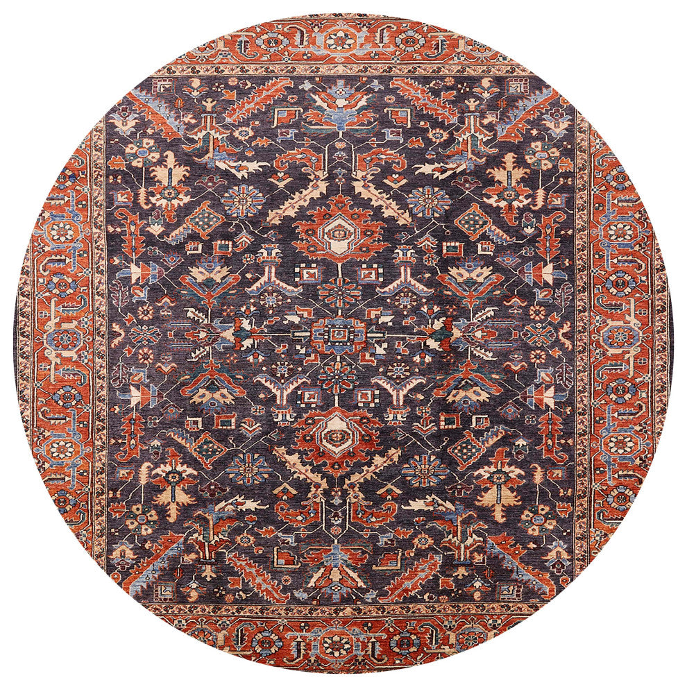 Ahgly Company Indoor Round Mid-Century Modern Area Rugs, 5' Round
