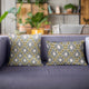 Plutus Velvet Majestic Blue, Citrine, Cream Handmade Luxury Pillow, 20"x30"