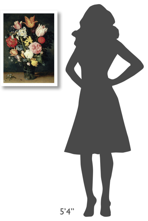 "Tulips, Roses and other Flowers in a Glass" Paper Art, 18"x24"