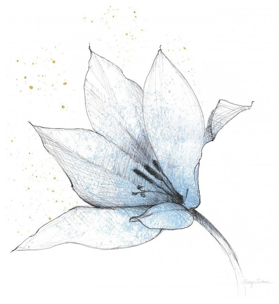 "Blue Graphite Flower IX" Digital Paper Print by Avery Tillmon, 38"x38"