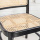 Colmar Mid-Century Vintage Wood Rattan Dining Chair, Black/Natural, Set of 2