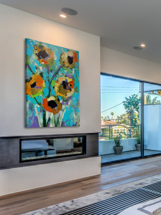 "Modern Sunflowers" Painting Print on Wrapped Canvas, 20"x30"