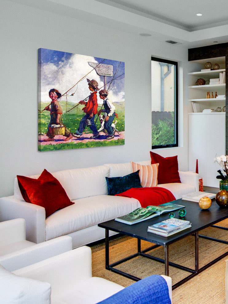 "Nash's Pond" Painting Print on Canvas by Curtis