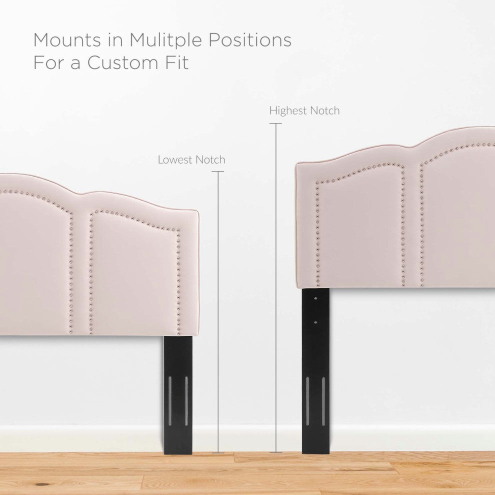 Headboard, King Size, Velvet, Pink, Modern Contemporary, Bedroom Master Suite
