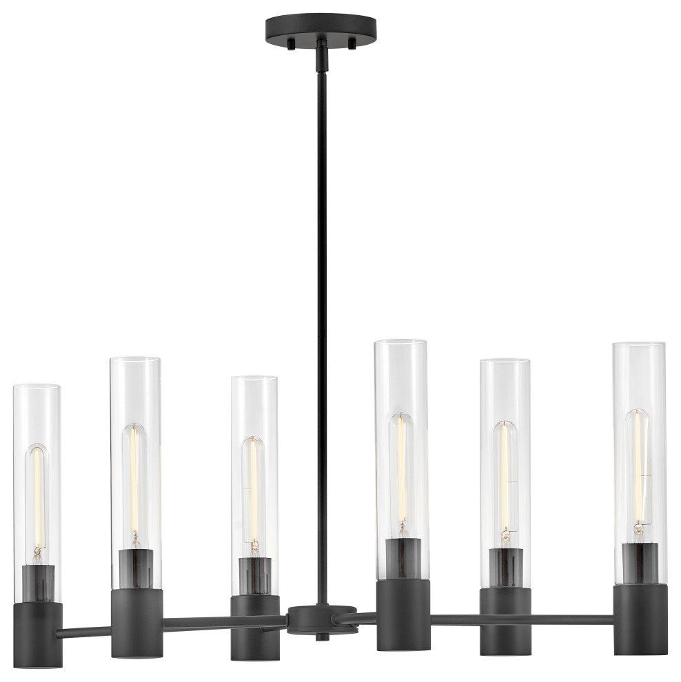 Lark Shea Small Linear Chandelier, Black