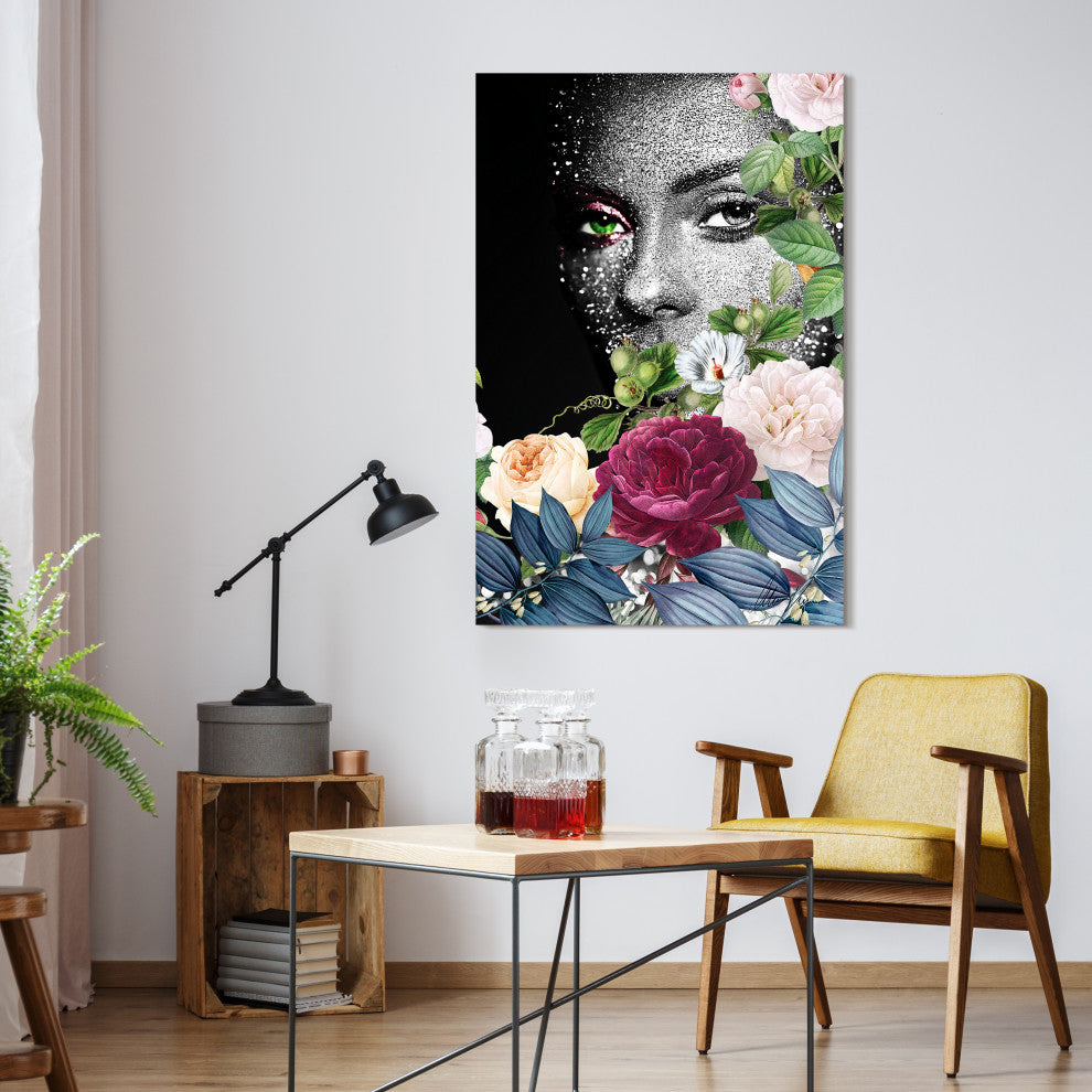 "Earth Goddess I" Frameless Free Floating Tempered Glass Panel Graphic Wall Art