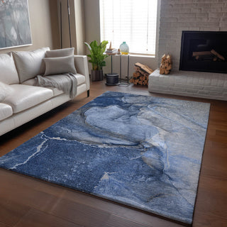 Premium Machine Washable Mayfield AMF524 Navy 9' x 12' Rug