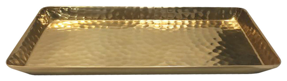 nu steel Rose Gold Hammered Vanity Tray