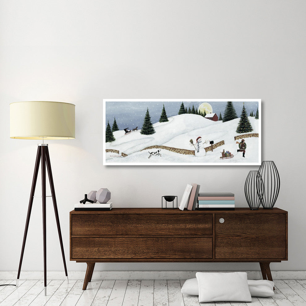 "Christmas Valley Snowman Crop" Print by David Carter Brown, 62"x26"